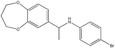 4-bromo-N-[1-(3,4-dihydro-2H-1,5-benzodioxepin-7-yl)ethyl]aniline Struktur