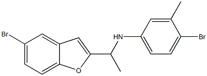 4-bromo-N-[1-(5-bromo-1-benzofuran-2-yl)ethyl]-3-methylaniline Struktur