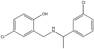 4-chloro-2-({[1-(3-chlorophenyl)ethyl]amino}methyl)phenol Struktur