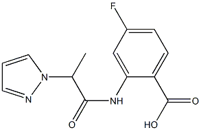 4-fluoro-2-[2-(1H-pyrazol-1-yl)propanamido]benzoic acid Struktur