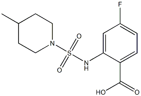 4-fluoro-2-{[(4-methylpiperidine-1-)sulfonyl]amino}benzoic acid Struktur