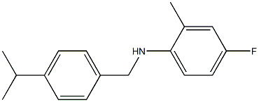 4-fluoro-2-methyl-N-{[4-(propan-2-yl)phenyl]methyl}aniline Struktur