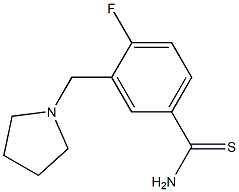 4-fluoro-3-(pyrrolidin-1-ylmethyl)benzenecarbothioamide Struktur