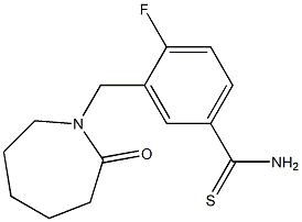 4-fluoro-3-[(2-oxoazepan-1-yl)methyl]benzenecarbothioamide Struktur