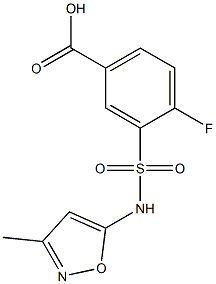 4-fluoro-3-[(3-methyl-1,2-oxazol-5-yl)sulfamoyl]benzoic acid Struktur