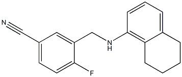 4-fluoro-3-[(5,6,7,8-tetrahydronaphthalen-1-ylamino)methyl]benzonitrile Struktur