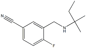 4-fluoro-3-{[(2-methylbutan-2-yl)amino]methyl}benzonitrile Struktur