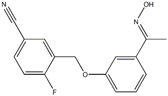 4-fluoro-3-{3-[1-(hydroxyimino)ethyl]phenoxymethyl}benzonitrile Struktur