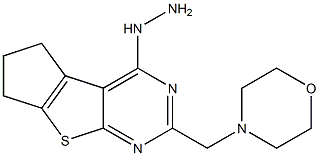 4-hydrazino-2-(morpholin-4-ylmethyl)-6,7-dihydro-5H-cyclopenta[4,5]thieno[2,3-d]pyrimidine Struktur