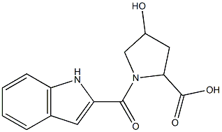 4-hydroxy-1-(1H-indol-2-ylcarbonyl)pyrrolidine-2-carboxylic acid Struktur