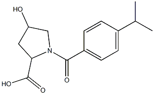 4-hydroxy-1-(4-isopropylbenzoyl)pyrrolidine-2-carboxylic acid Struktur