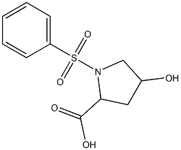 4-hydroxy-1-(phenylsulfonyl)pyrrolidine-2-carboxylic acid Struktur