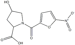 4-hydroxy-1-[(5-nitrofuran-2-yl)carbonyl]pyrrolidine-2-carboxylic acid Struktur