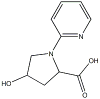 4-hydroxy-1-pyridin-2-ylpyrrolidine-2-carboxylic acid Struktur