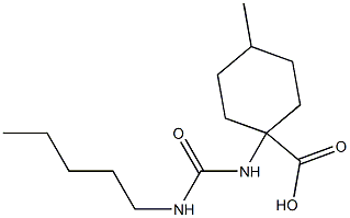 4-methyl-1-[(pentylcarbamoyl)amino]cyclohexane-1-carboxylic acid Struktur