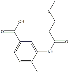 4-methyl-3-[3-(methylsulfanyl)propanamido]benzoic acid Struktur