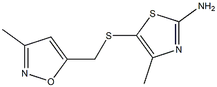 4-methyl-5-{[(3-methyl-1,2-oxazol-5-yl)methyl]sulfanyl}-1,3-thiazol-2-amine Struktur