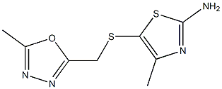 4-methyl-5-{[(5-methyl-1,3,4-oxadiazol-2-yl)methyl]sulfanyl}-1,3-thiazol-2-amine Struktur