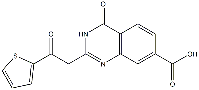 4-oxo-2-[2-oxo-2-(thiophen-2-yl)ethyl]-3,4-dihydroquinazoline-7-carboxylic acid Struktur