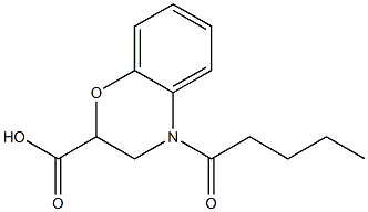 4-pentanoyl-3,4-dihydro-2H-1,4-benzoxazine-2-carboxylic acid Struktur