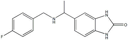 5-(1-{[(4-fluorophenyl)methyl]amino}ethyl)-2,3-dihydro-1H-1,3-benzodiazol-2-one Struktur