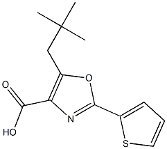 5-(2,2-dimethylpropyl)-2-(thiophen-2-yl)-1,3-oxazole-4-carboxylic acid Struktur