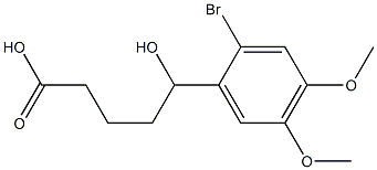 5-(2-bromo-4,5-dimethoxyphenyl)-5-hydroxypentanoic acid Struktur