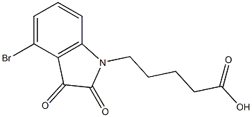 5-(4-bromo-2,3-dioxo-2,3-dihydro-1H-indol-1-yl)pentanoic acid Struktur