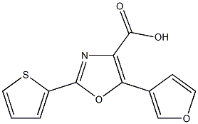 5-(furan-3-yl)-2-(thiophen-2-yl)-1,3-oxazole-4-carboxylic acid Struktur