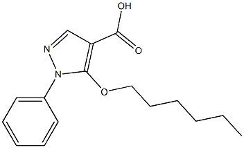 5-(hexyloxy)-1-phenyl-1H-pyrazole-4-carboxylic acid Struktur