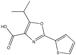 5-(propan-2-yl)-2-(thiophen-2-yl)-1,3-oxazole-4-carboxylic acid Struktur