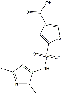 5-[(1,3-dimethyl-1H-pyrazol-5-yl)sulfamoyl]thiophene-3-carboxylic acid Struktur