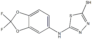 5-[(2,2-difluoro-2H-1,3-benzodioxol-5-yl)amino]-1,3,4-thiadiazole-2-thiol Struktur