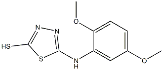 5-[(2,5-dimethoxyphenyl)amino]-1,3,4-thiadiazole-2-thiol Struktur