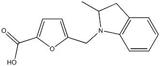 5-[(2-methyl-2,3-dihydro-1H-indol-1-yl)methyl]furan-2-carboxylic acid Struktur