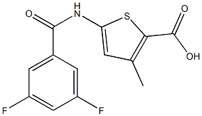 5-[(3,5-difluorobenzene)amido]-3-methylthiophene-2-carboxylic acid Struktur