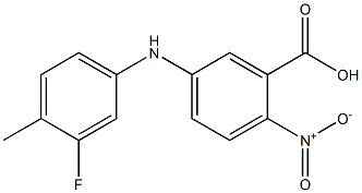 5-[(3-fluoro-4-methylphenyl)amino]-2-nitrobenzoic acid Struktur