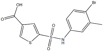 5-[(4-bromo-3-methylphenyl)sulfamoyl]thiophene-3-carboxylic acid Struktur