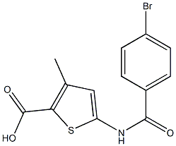 5-[(4-bromobenzoyl)amino]-3-methylthiophene-2-carboxylic acid Struktur