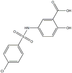 5-[(4-chlorobenzene)sulfonamido]-2-hydroxybenzoic acid Struktur