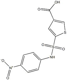 5-[(4-nitrophenyl)sulfamoyl]thiophene-3-carboxylic acid Struktur