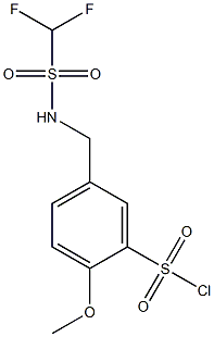 5-[(difluoromethane)sulfonamidomethyl]-2-methoxybenzene-1-sulfonyl chloride Struktur