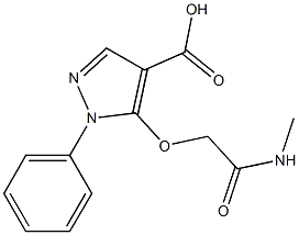 5-[(methylcarbamoyl)methoxy]-1-phenyl-1H-pyrazole-4-carboxylic acid Struktur