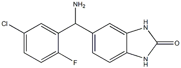 5-[amino(5-chloro-2-fluorophenyl)methyl]-2,3-dihydro-1H-1,3-benzodiazol-2-one Struktur