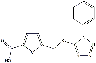 5-{[(1-phenyl-1H-1,2,3,4-tetrazol-5-yl)sulfanyl]methyl}furan-2-carboxylic acid Struktur