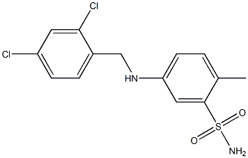 5-{[(2,4-dichlorophenyl)methyl]amino}-2-methylbenzene-1-sulfonamide Struktur