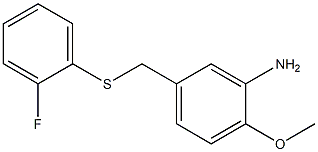 5-{[(2-fluorophenyl)sulfanyl]methyl}-2-methoxyaniline Struktur