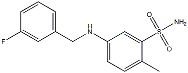 5-{[(3-fluorophenyl)methyl]amino}-2-methylbenzene-1-sulfonamide Struktur