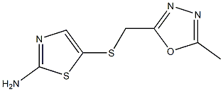 5-{[(5-methyl-1,3,4-oxadiazol-2-yl)methyl]sulfanyl}-1,3-thiazol-2-amine Struktur