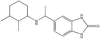 5-{1-[(2,3-dimethylcyclohexyl)amino]ethyl}-2,3-dihydro-1H-1,3-benzodiazol-2-one Struktur